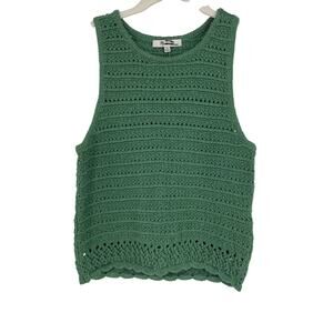 Madewell Kellen Crocheted Sweater Tank in Trellis Green Size XS NWT